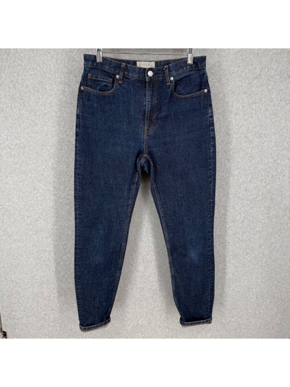 Everlane Womens High Rise Slim Straight Ankle Jeans Size 29 Dark Wash Blue Denim
